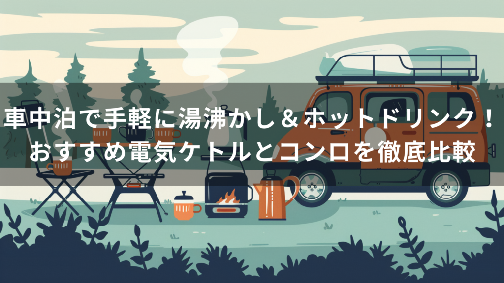 車中泊で手軽に湯沸かし＆ホットドリンク！おすすめ電気ケトルとコンロを徹底比較