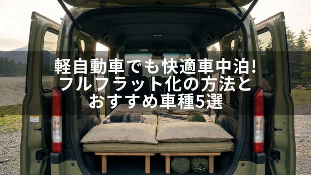 軽自動車でも快適車中泊!フルフラット化の方法とおすすめ車種5選