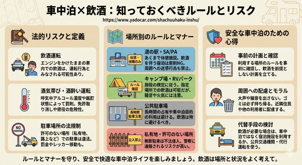 車中泊での飲酒運転に関するまとめ