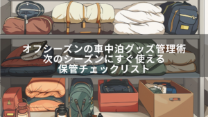 オフシーズンの車中泊グッズ管理術｜次のシーズンにすぐ使える保管チェックリスト